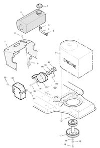 Engine Mount Diagram and Parts List for 387003X8A 2004 Briggs and Stratton Lawn Tractor